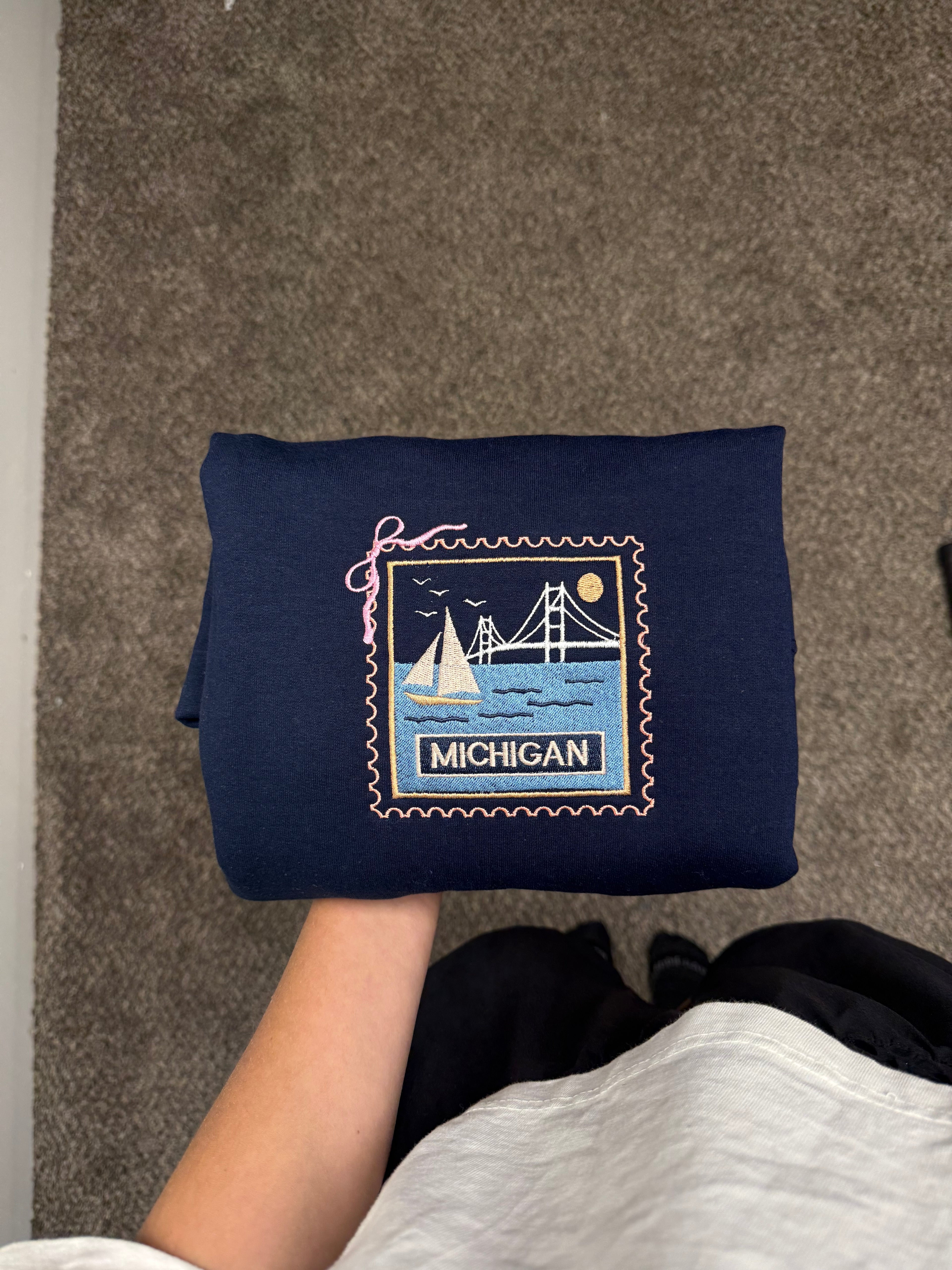 Navy Michigan Crewneck